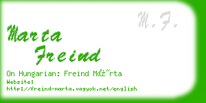 marta freind business card